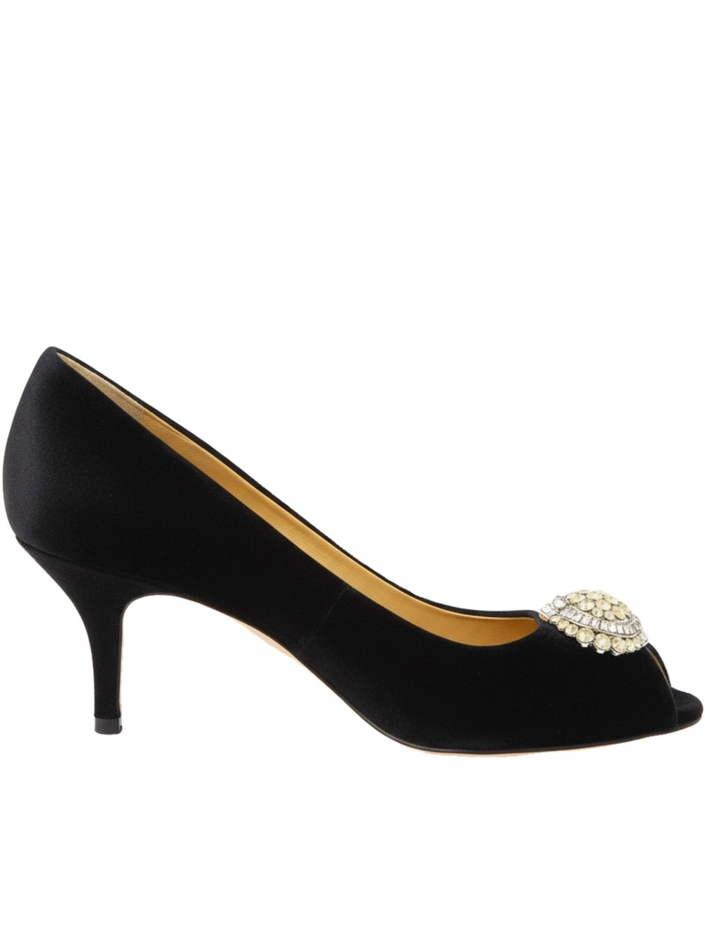 🛍️ Giuseppe Zanotti Satin Crystal Embellishments Peep Toe Pumps